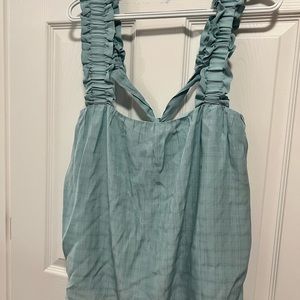 Nothings Impossible Ruffle Straps Blue Tank - XL
